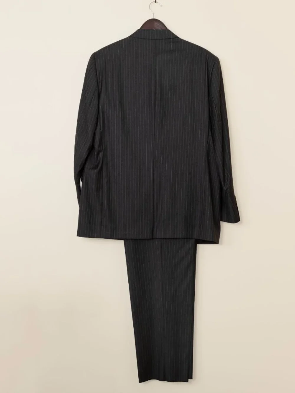 NWT Jack Victor Mens Suit 44R 38W Loro Piana Zelander Wool Charcoal Pinstripe
